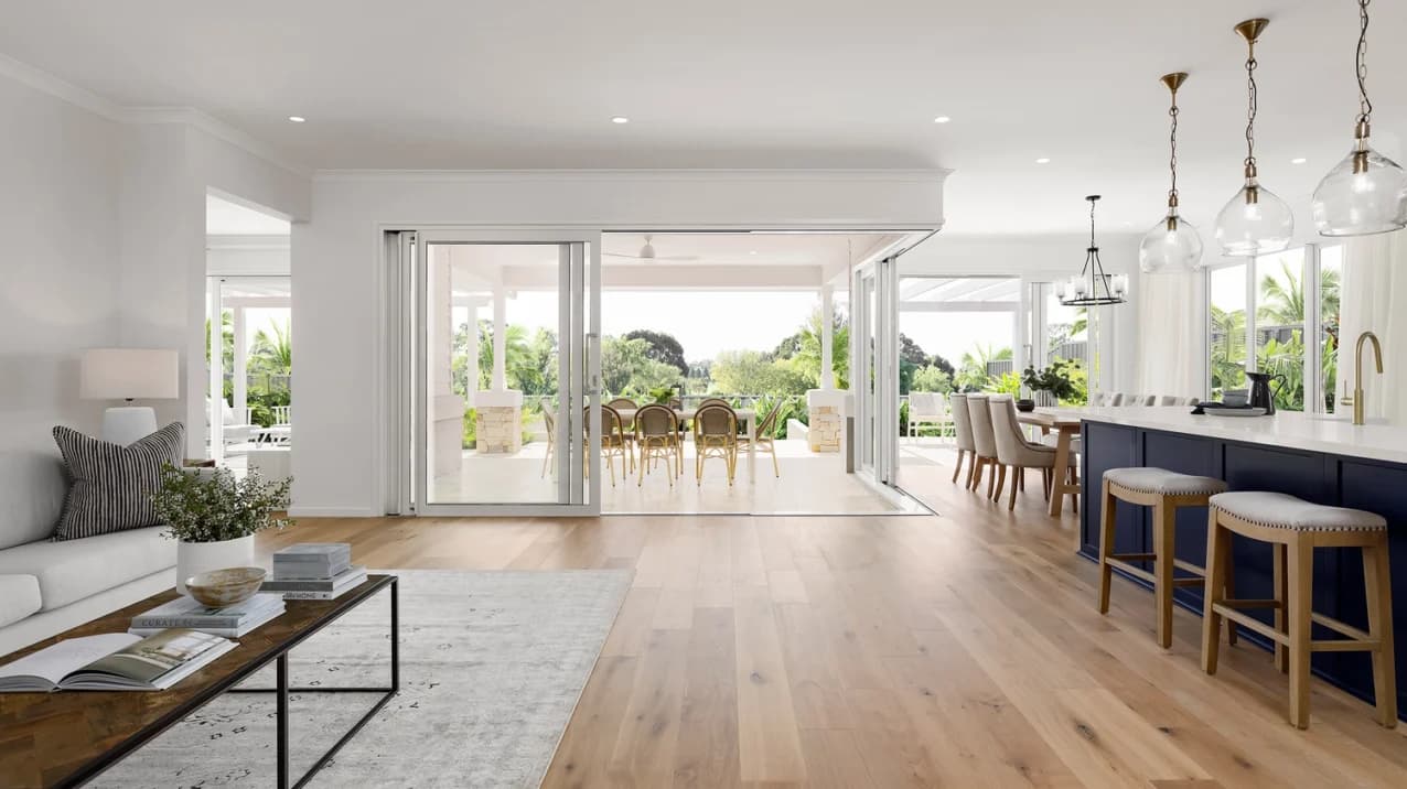 Bright open-plan living and dining interior